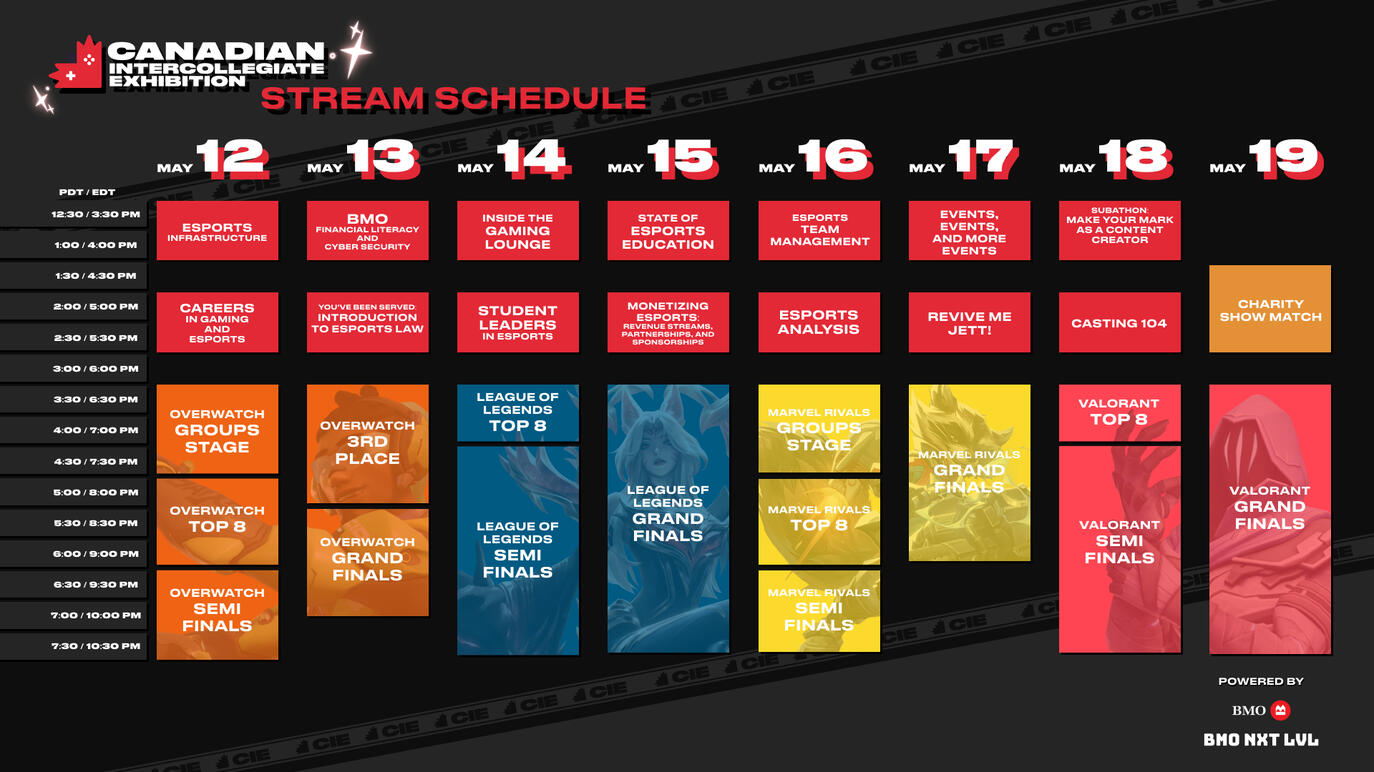 Calendar/ stream schedule.