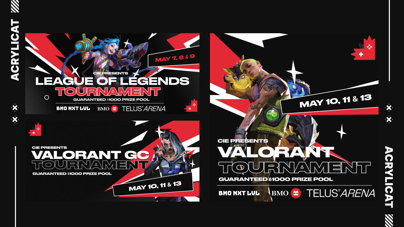 Social posts for match times and prize pool.