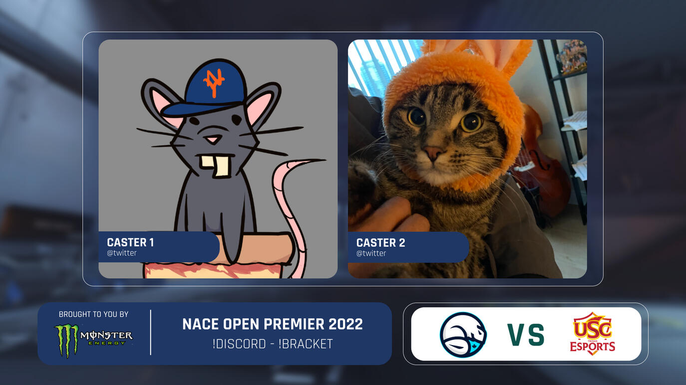 OBS output with placeholders for casters and match information.